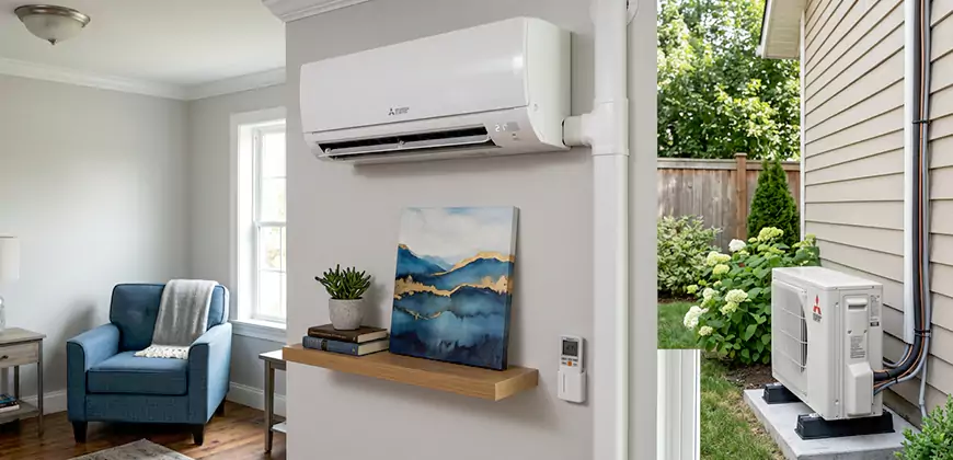 Wall Mounted Heat Pump Setup in Matthews