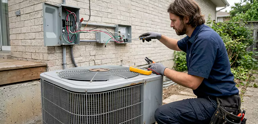 Exterior AC Unit Electrical Repair in Matthews